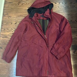 🧥 Vintage Burgundy Windbreaker Jacket – Size XL 🧥